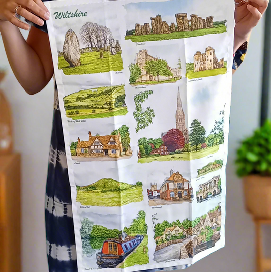 Wiltshire Scenes Cotton Tea Towel